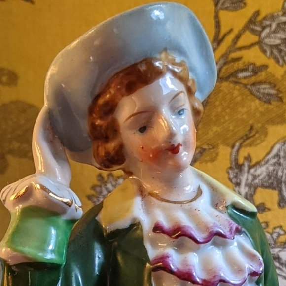 1950s quality porcelain figurines Marie-Antoinette era Japan made  Meissen style - Picture 4 of 11